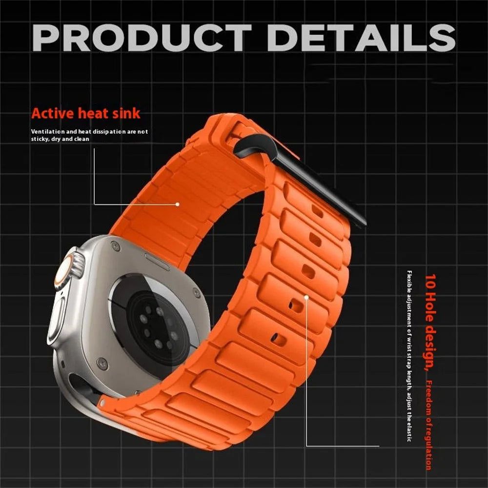 Thickened Silicone Strap for Apple Watch Series 11 10 42mm / 9 8 7 41mm / SE3 SE2 SE 6 5 4 40mm / 3 2 1 38mm Watch Band - Midnight - 4
