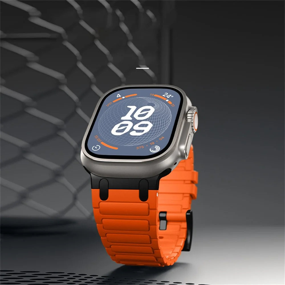 Thickened Silicone Strap for Apple Watch Series 11 10 42mm / 9 8 7 41mm / SE3 SE2 SE 6 5 4 40mm / 3 2 1 38mm Watch Band - Midnight - 5