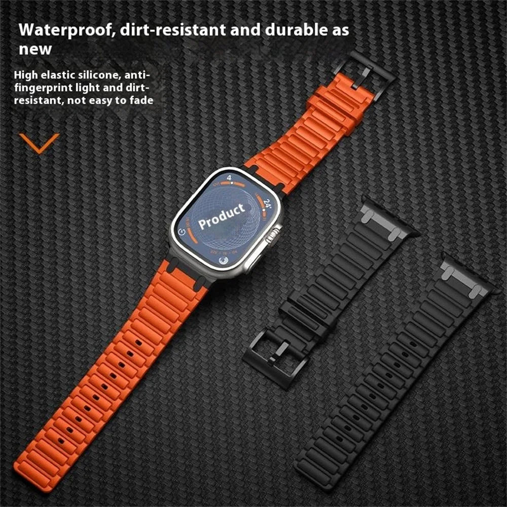 Thickened Silicone Strap for Apple Watch Series 11 10 42mm / 9 8 7 41mm / SE3 SE2 SE 6 5 4 40mm / 3 2 1 38mm Watch Band - Midnight - 7
