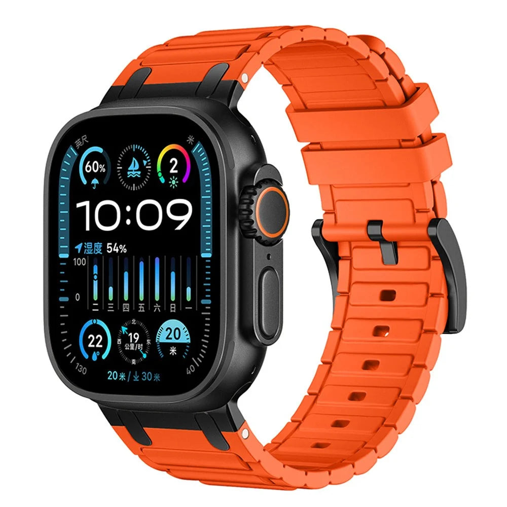Thickened Silicone Strap for Apple Watch Ultra 3 2 1 49mm / Series 11 10 46mm / 9 8 7 45mm / SE3 SE2 SE 6 5 4 44mm / 3 2 1 42mm Watch Band - Orange - 2