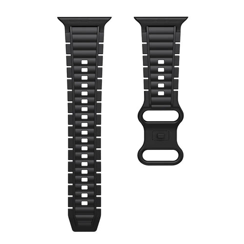 Sport Watch Strap for Apple Watch Series 11 10 42mm / 9 8 7 41mm / SE3 SE2 SE 6 5 4 40mm / 3 2 1 38mm Hydrogenated Nitrile Butadiene Rubber Band - Black - 1