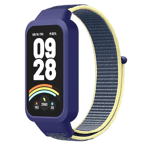 For Xiaomi Smart Band 9 Active  /  Redmi Band 3 Nylon Strap Magic Tape Design Watch Band - Ice Ocean Blue - 1