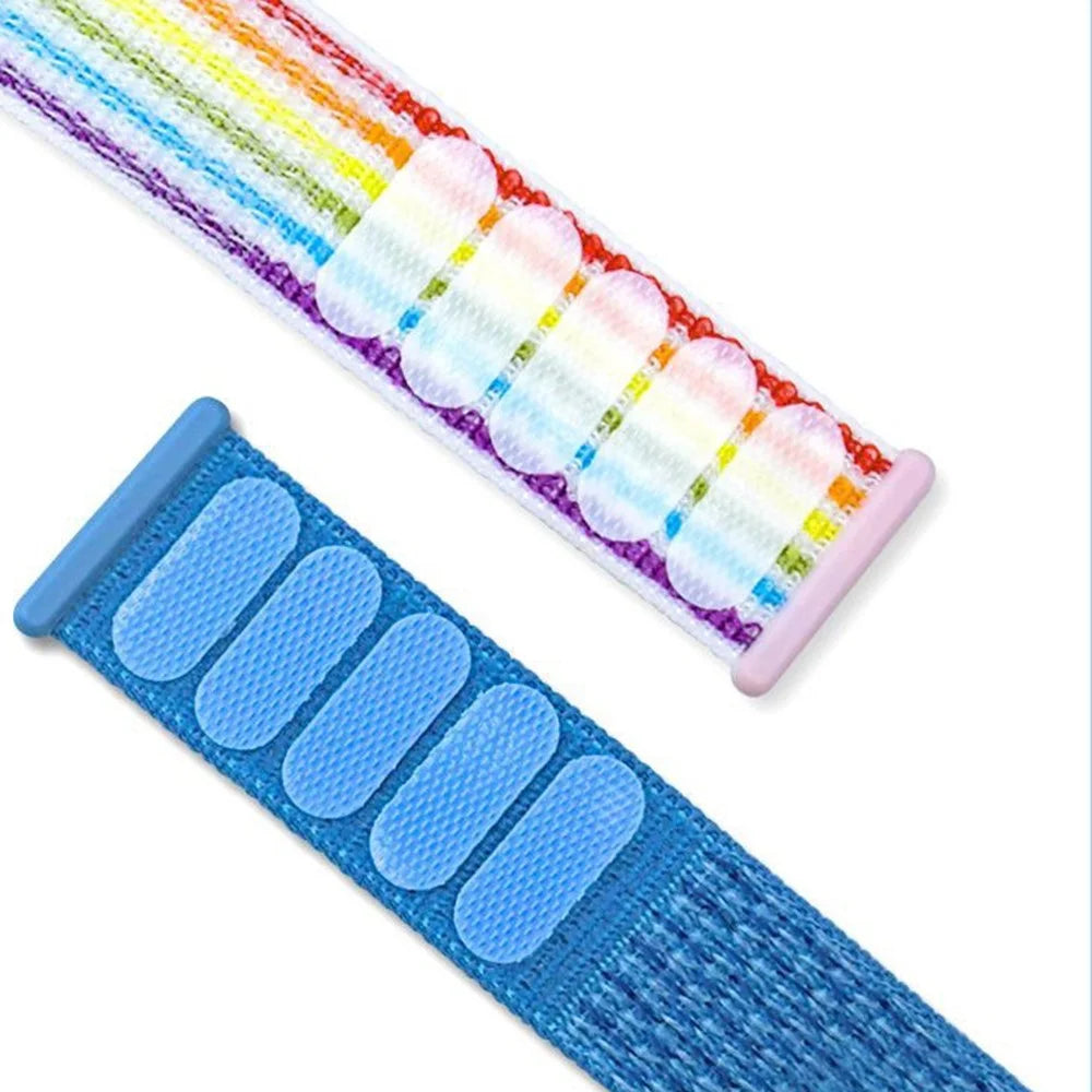 For Xiaomi Smart Band 9 Active  /  Redmi Band 3 Nylon Strap Magic Tape Design Watch Band - Ice Ocean Blue - 4