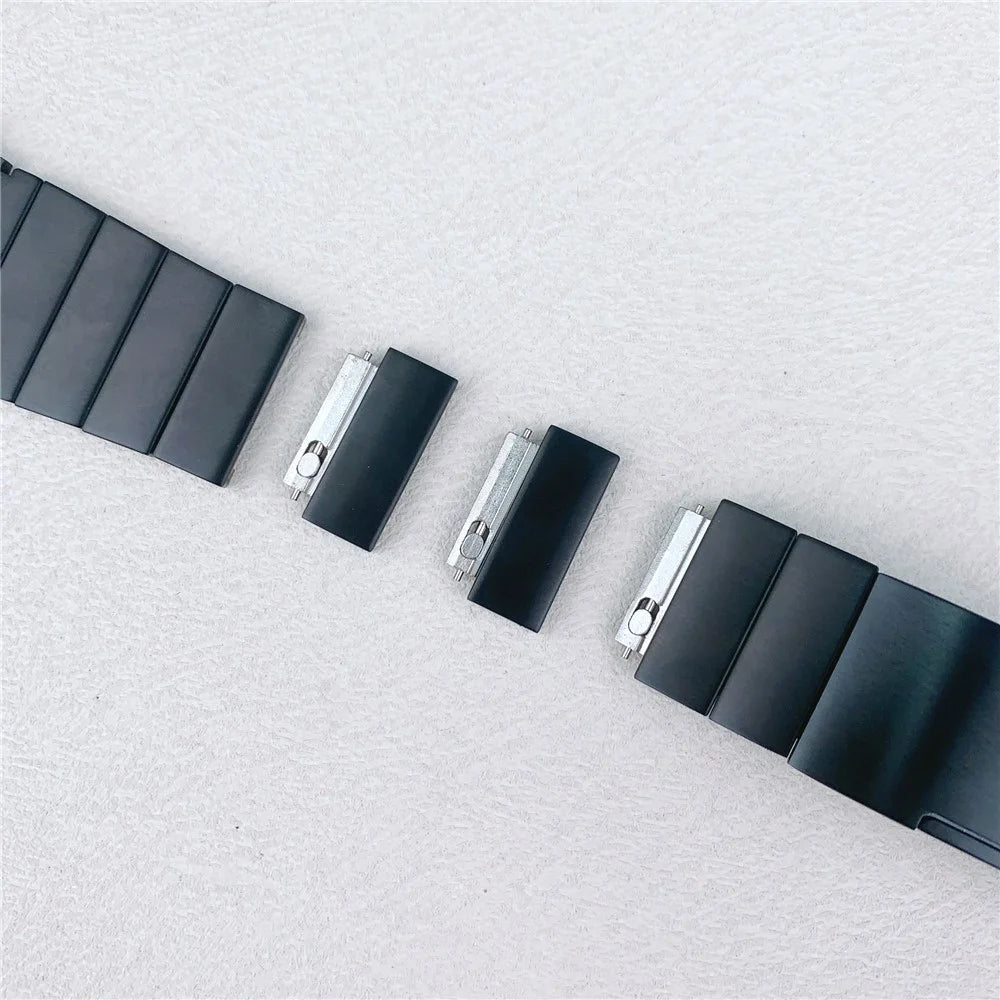Stainless Steel Watch Strap For Apple Watch Ultra 3 2 1 49mm / Series 11 10 46mm / 9 8 7 45mm / SE3 SE2 SE 6 5 4 44mm / 3 2 1 42mm Side Release Buckle Wrist Band - Black - 6