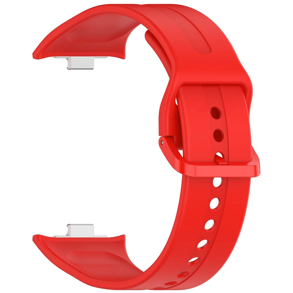 Silicone Strap for Xiaomi Smart Band 10 Pro / 9 Pro / 8 Pro / Redmi Watch 6 / 5 / 4 Adjustable Watch Band with Colored Buckle - Red - 1