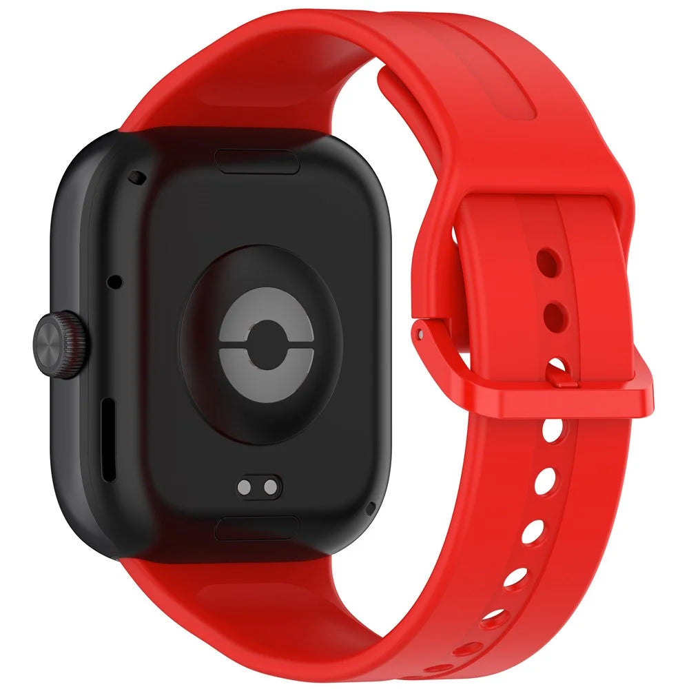 Silicone Strap for Xiaomi Smart Band 10 Pro / 9 Pro / 8 Pro / Redmi Watch 6 / 5 / 4 Adjustable Watch Band with Colored Buckle - Red - 3