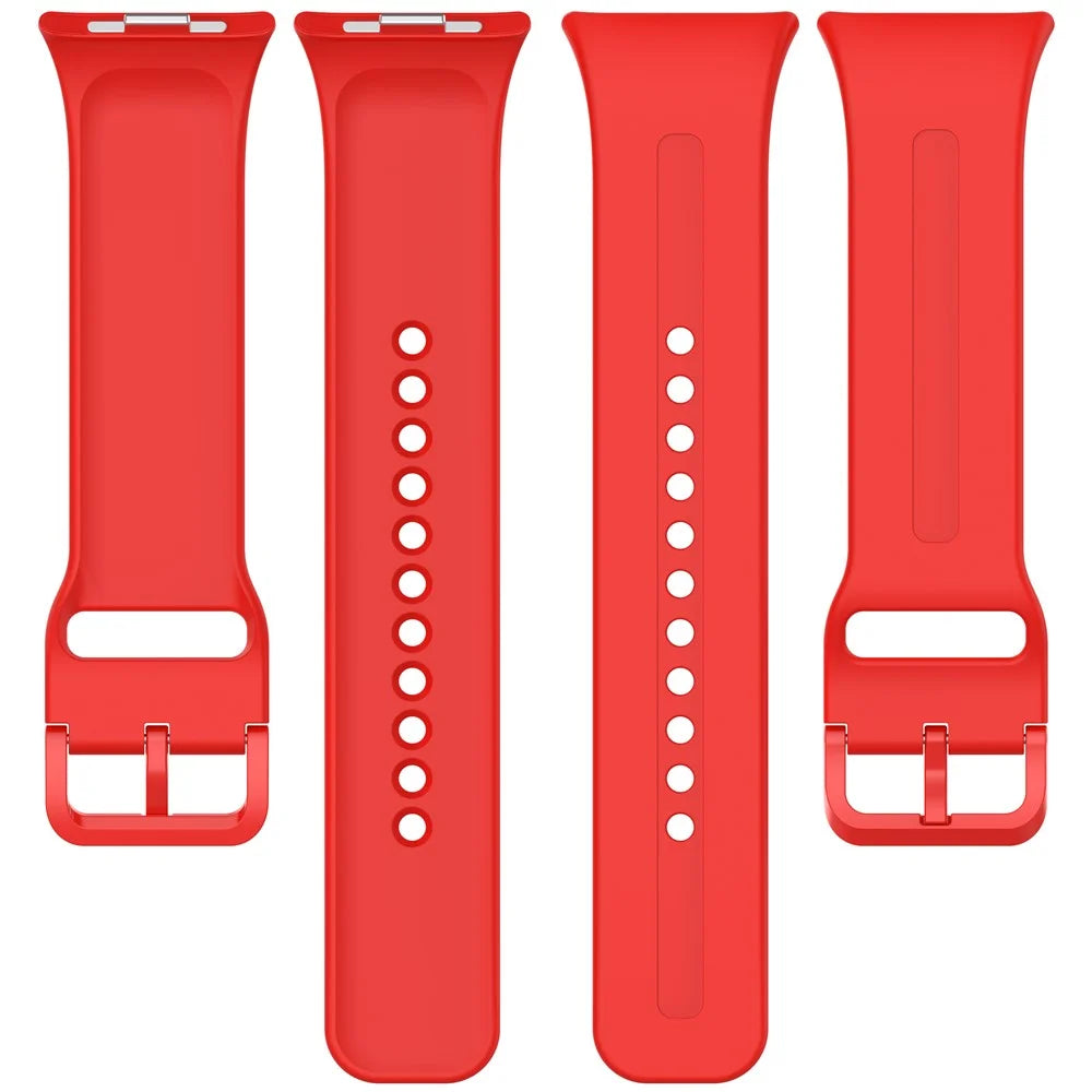 Silicone Strap for Xiaomi Smart Band 10 Pro / 9 Pro / 8 Pro / Redmi Watch 6 / 5 / 4 Adjustable Watch Band with Colored Buckle - Red - 5