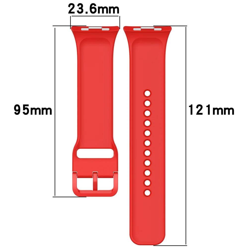 Silicone Strap for Xiaomi Smart Band 10 Pro / 9 Pro / 8 Pro / Redmi Watch 6 / 5 / 4 Adjustable Watch Band with Colored Buckle - Red - 6