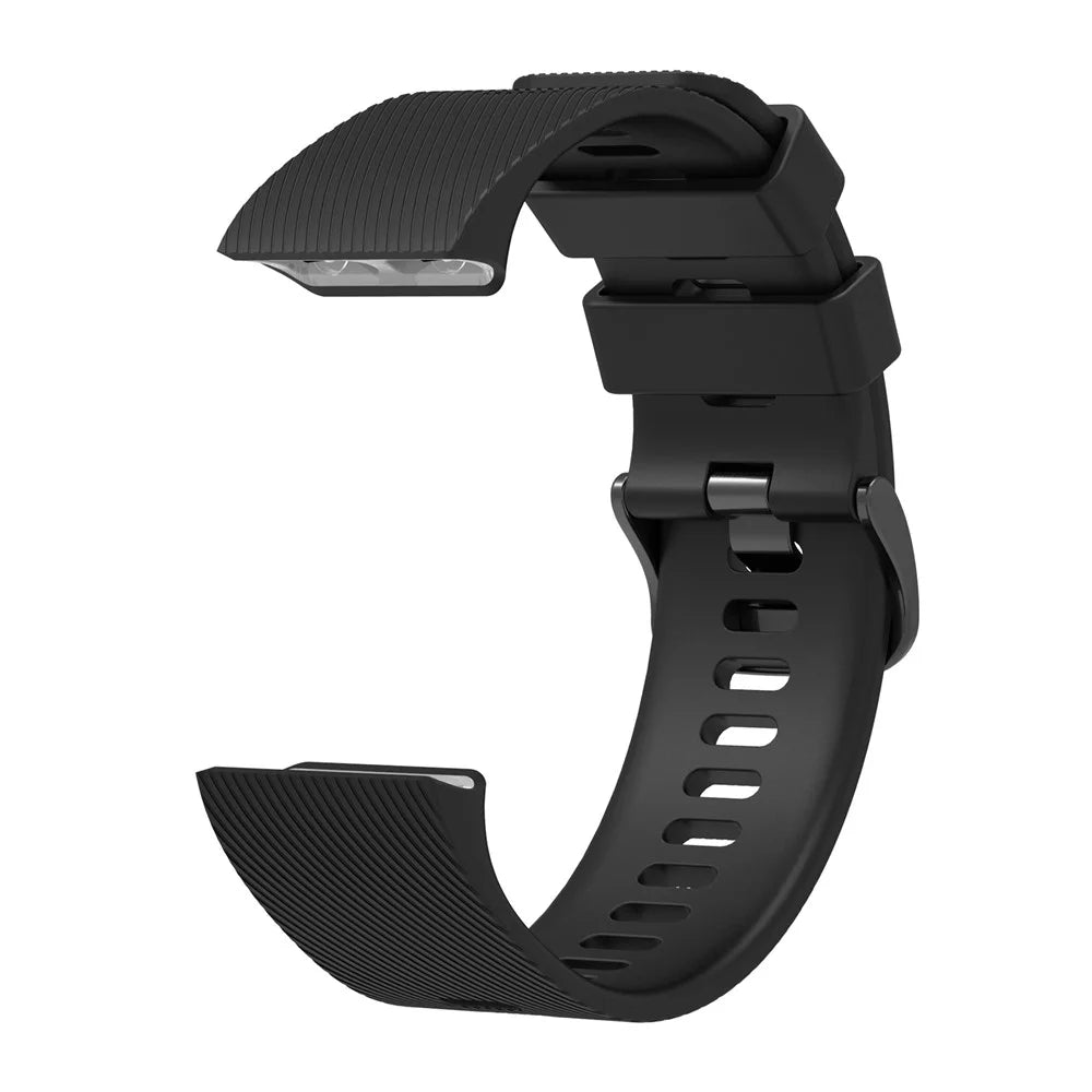 Silicone Strap for Garmin Forerunner 35 / 30 Adjustable Watch Band with Black Buckle - Black - 1