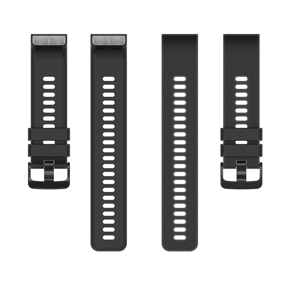 Silicone Strap for Garmin Forerunner 35 / 30 Adjustable Watch Band with Black Buckle - Black - 5