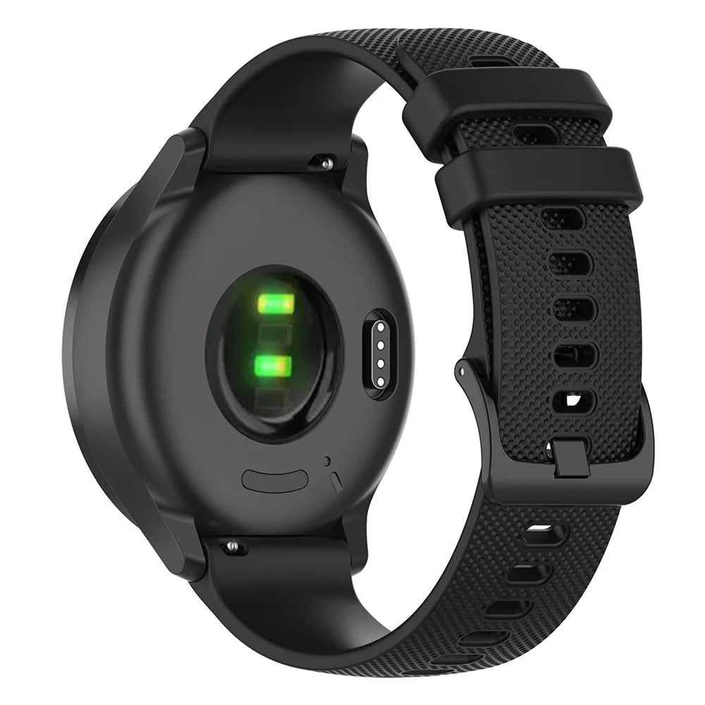 22mm Watch Strap for Samsung Galaxy Watch3 45mm / Asus Zenwatch Silicone Band Grid Texture - Black - 3
