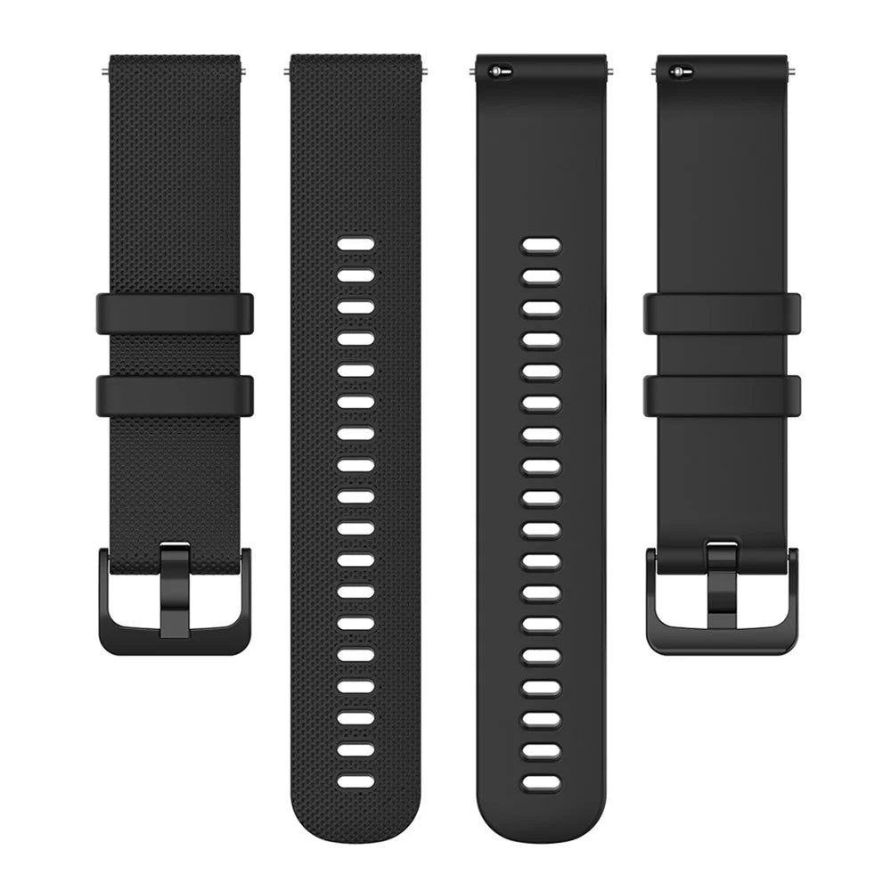 22mm Watch Strap for Samsung Galaxy Watch3 45mm / Asus Zenwatch Silicone Band Grid Texture - Black - 5