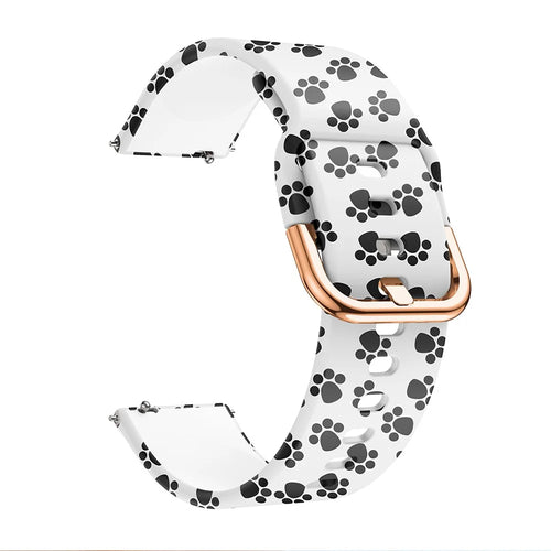 For Samsung Galaxy Watch Active 20mm Colorful Pattern Silicone Watch Band Replacement Watch Strap - Paw Print - 1