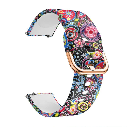 Colorful Pattern Printed Silicone Watch Band for Samsung Galaxy Watch Active 22mm - Colorful Jellyfish - 1