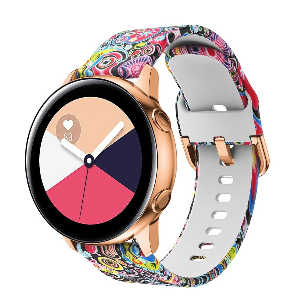 Colorful Pattern Printed Silicone Watch Band for Samsung Galaxy Watch Active 22mm - Colorful Jellyfish - 2