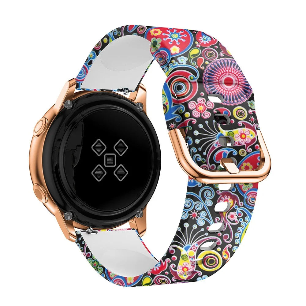 Colorful Pattern Printed Silicone Watch Band for Samsung Galaxy Watch Active 22mm - Colorful Jellyfish - 3
