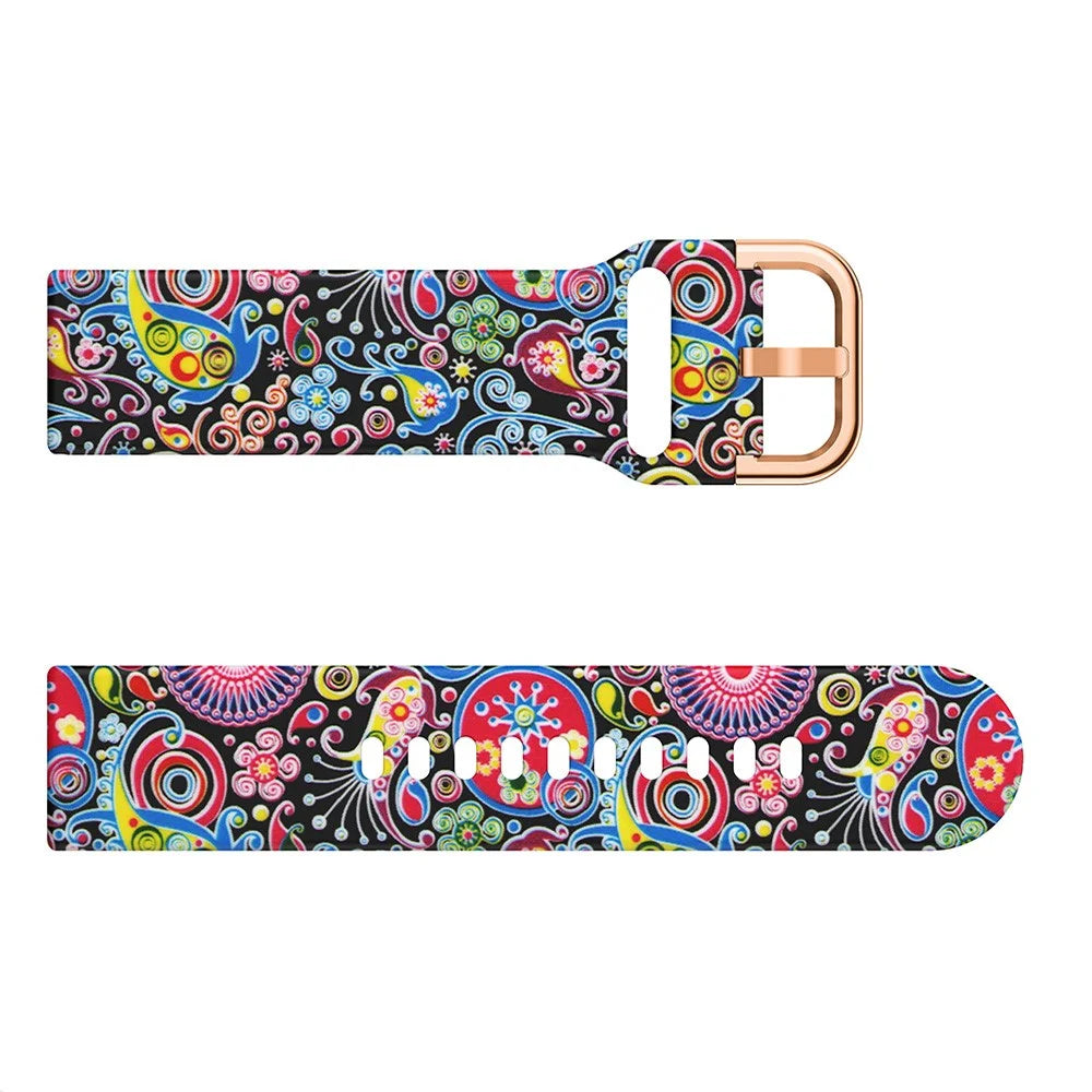 Colorful Pattern Printed Silicone Watch Band for Samsung Galaxy Watch Active 22mm - Colorful Jellyfish - 4