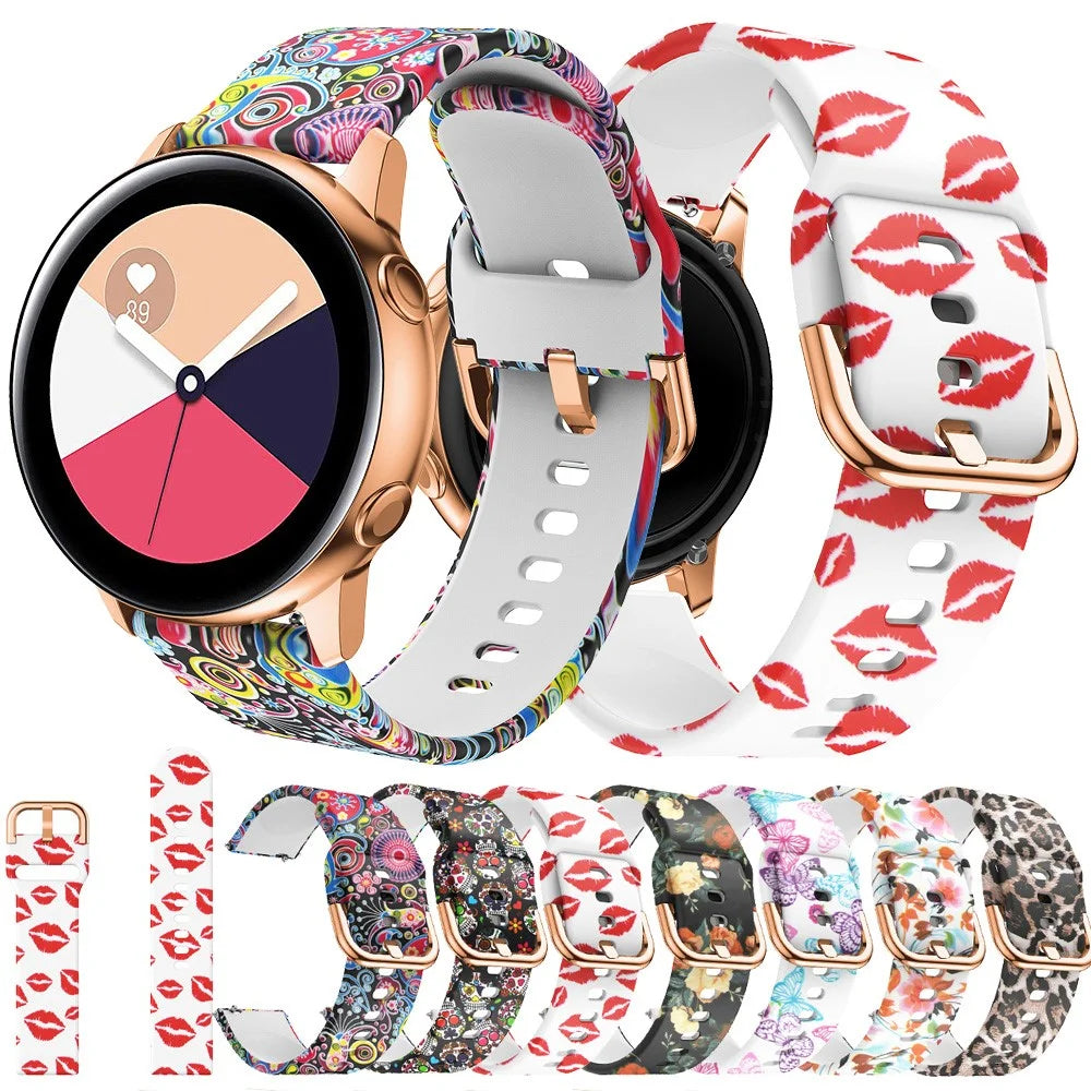 Colorful Pattern Printed Silicone Watch Band for Samsung Galaxy Watch Active 22mm - Colorful Jellyfish - 6