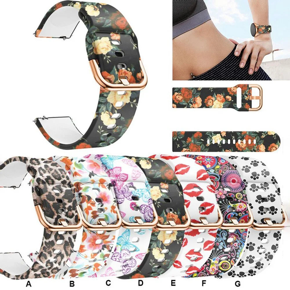 Colorful Pattern Printed Silicone Watch Band for Samsung Galaxy Watch Active 22mm - Colorful Jellyfish - 7