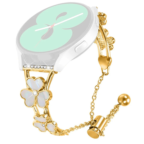 Metal Strap for Garmin Vivomove Luxe / Garminmove Luxe Watchband Heart Clover Decor Zinc Alloy - Gold - 1