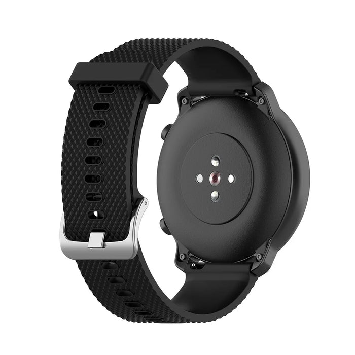 Textured Silicone Watch Band for Huawei Watch GT2 42mm, Size: L - Black - 2