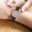 Solid Color Leather Watch Band Replacement Watchstrap for Garmin Lily Sport Watch - Black - 5