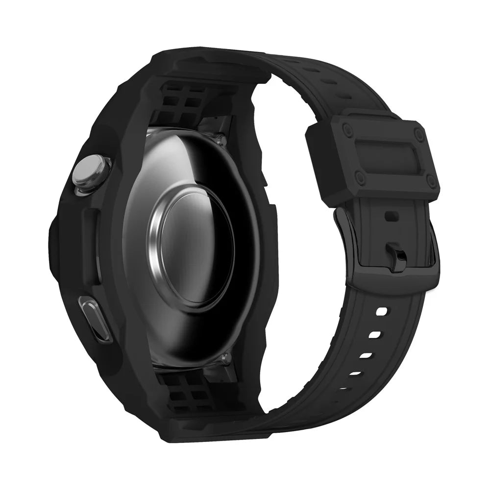 For Huawei Watch GT 5 46mm / GT 4 46mm TPU Watchband Integrated with Anti Drop Watch Case - Black - 1