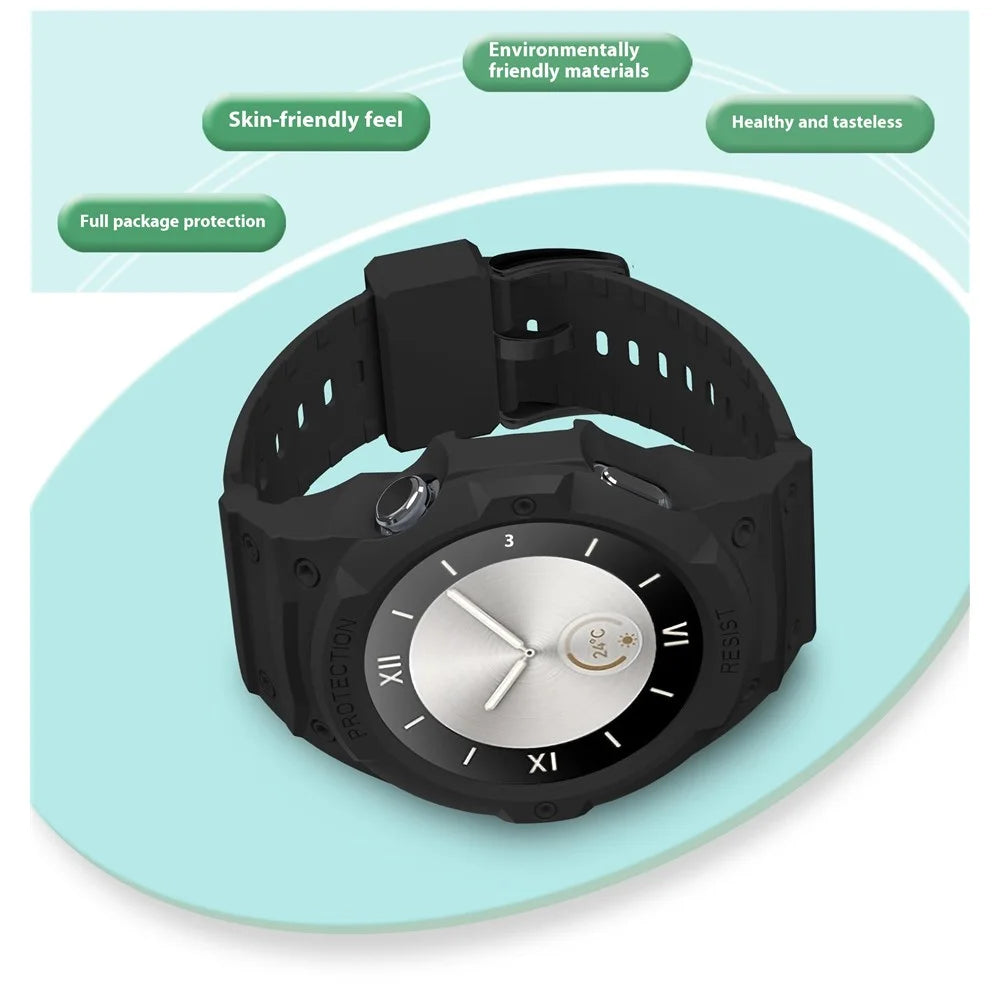 For Huawei Watch GT 5 46mm / GT 4 46mm TPU Watchband Integrated with Anti Drop Watch Case - Black - 6