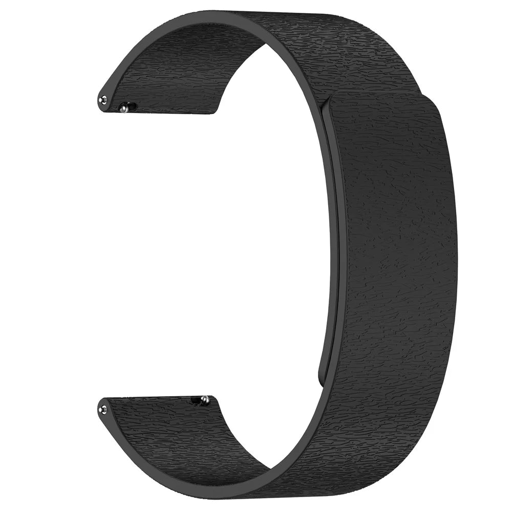 Watch Band for Huawei Watch GT 5 Pro / GT 5 / GT 4 / GT 3 / GT 2 46mm Cloud Wood Grain Universal 22mm Silicone Magnetic Strap - Black - 3
