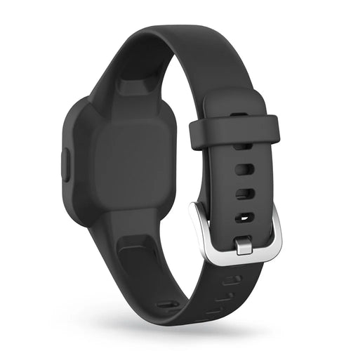 Solid Color Silicone Watch Band Strap for Garmin Vivofit jr 3 - Black - 1