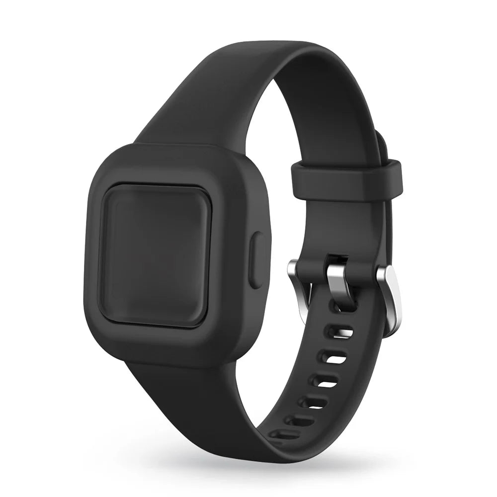 Solid Color Silicone Watch Band Strap for Garmin Vivofit jr 3 - Black - 2