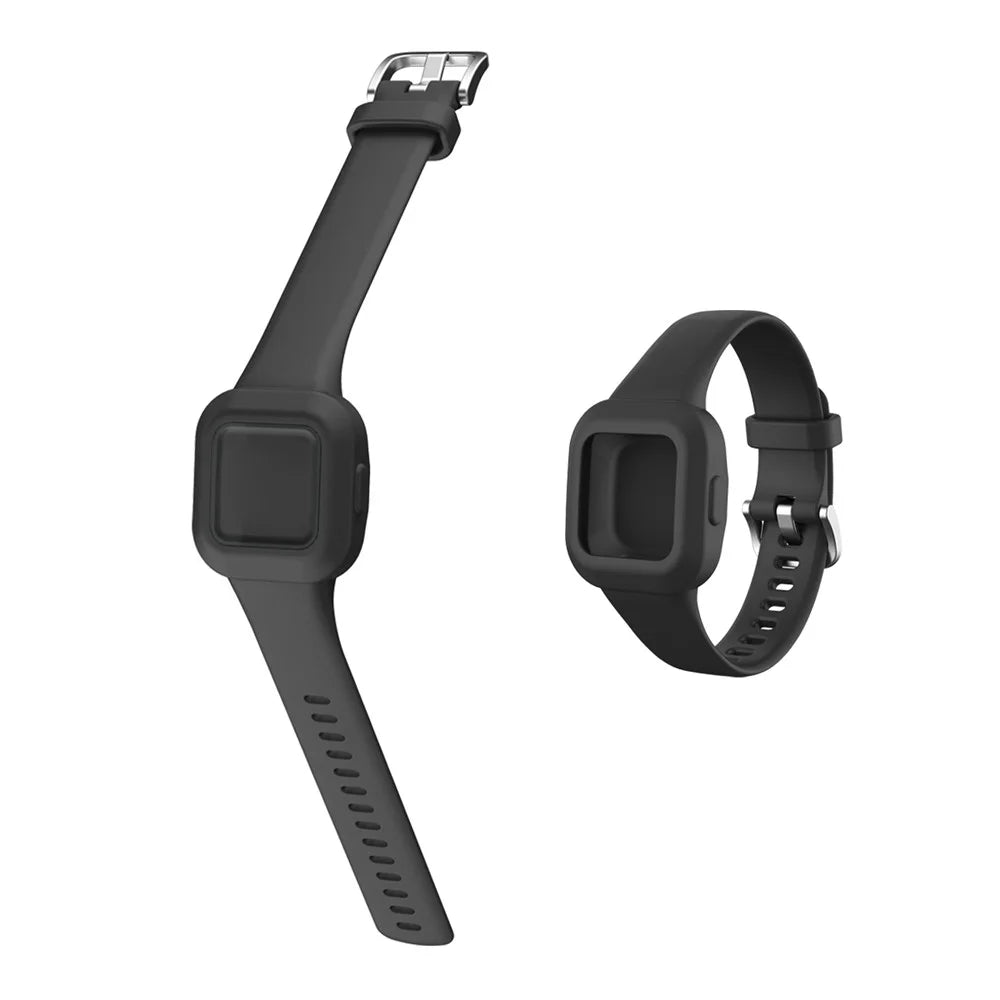 Solid Color Silicone Watch Band Strap for Garmin Vivofit jr 3 - Black - 3
