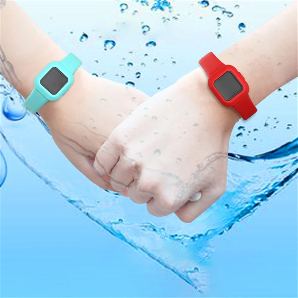 Solid Color Silicone Watch Band Strap for Garmin Vivofit jr 3 - Black - 4