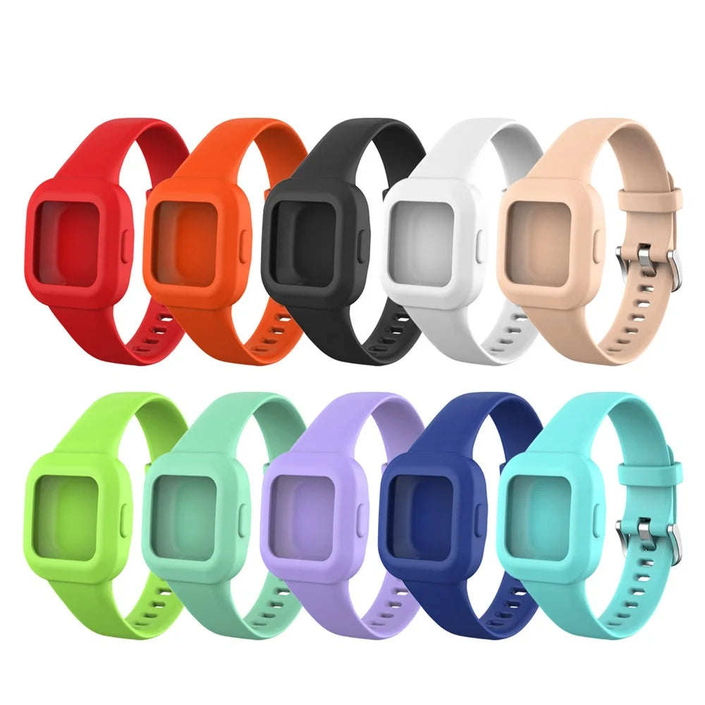 Solid Color Silicone Watch Band Strap for Garmin Vivofit jr 3 - Black - 5