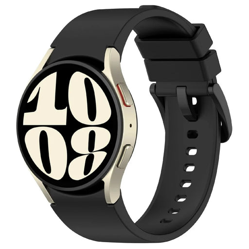 KALEBOL Silicone Watch Strap for Samsung Galaxy Watch7 / Watch FE 40mm / Watch6 / Watch 5 Wrist Band with Color Matched Buckle - Black - 2