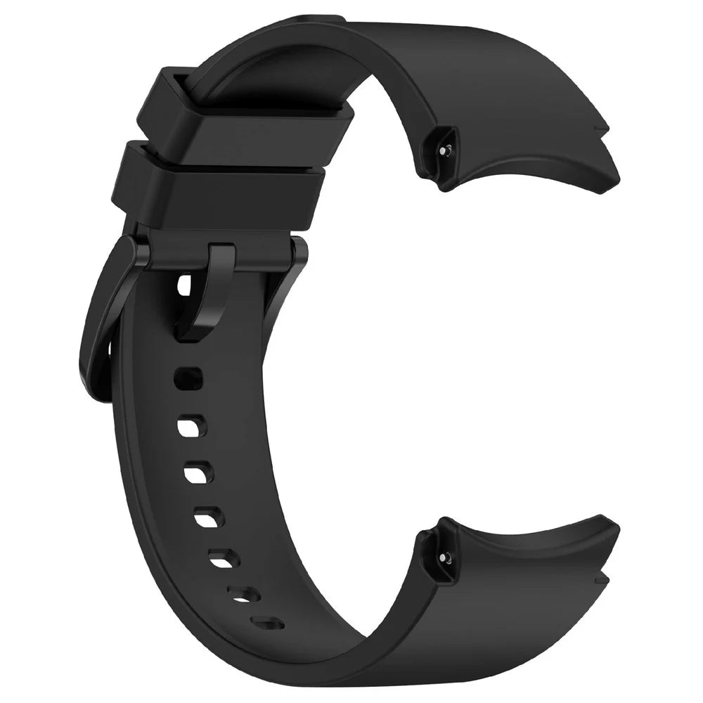 KALEBOL Silicone Watch Strap for Samsung Galaxy Watch7 / Watch FE 40mm / Watch6 / Watch 5 Wrist Band with Color Matched Buckle - Black - 3