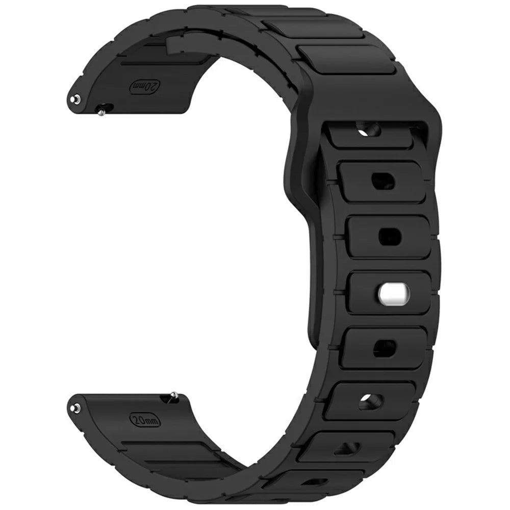 KALEBOL 22mm Silicone Watch Strap for Samsung Galaxy Watch3 45mm  /  Huawei Watch GT 5 46mm  /  GT 5 Pro 46mm I-Shaped Band - Black - 3