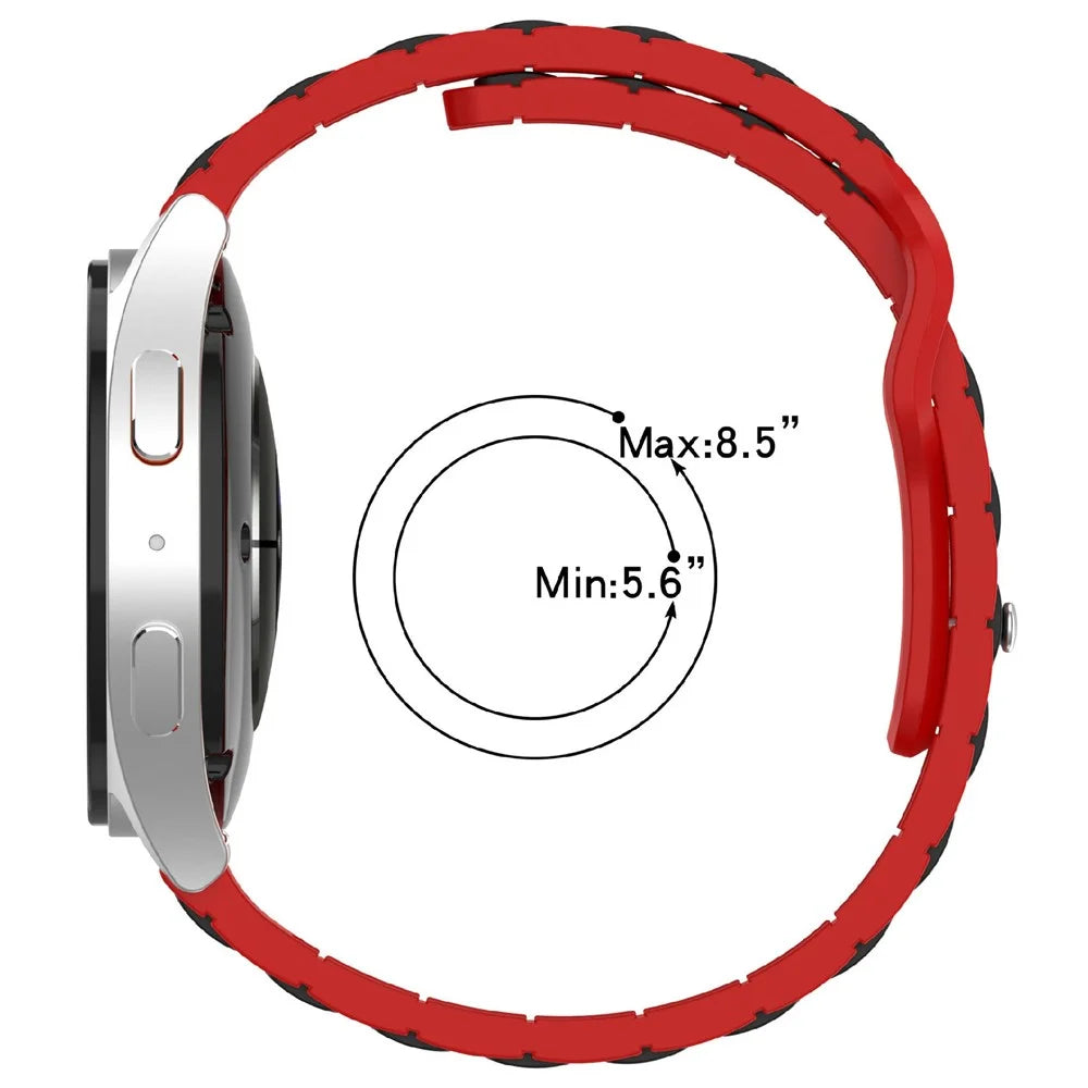 KALEBOL 20mm Dual Color Silicone Strap for Samsung Galaxy Watch6 Classic 47mm / 43mm / Huawei Watch GT 3 Pro 43mm Watch Band - Black+White - 6