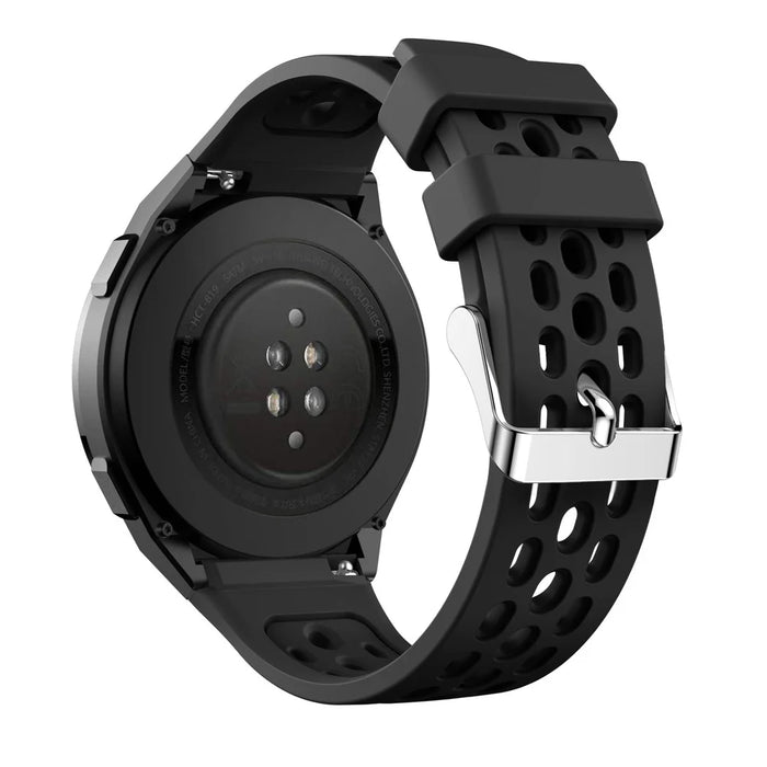 Dual Color Soft Silicone Watch Strap for Huawei Watch GT 2e - Black/Black - 3
