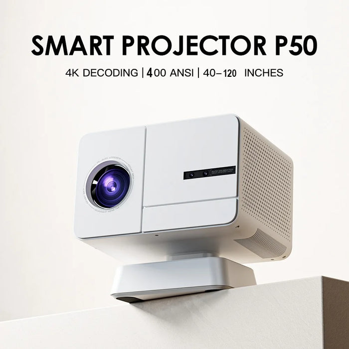 P50 Full HD 1080P Projector Auto Focus 400 ANSI Home Movie Theater - White - 2