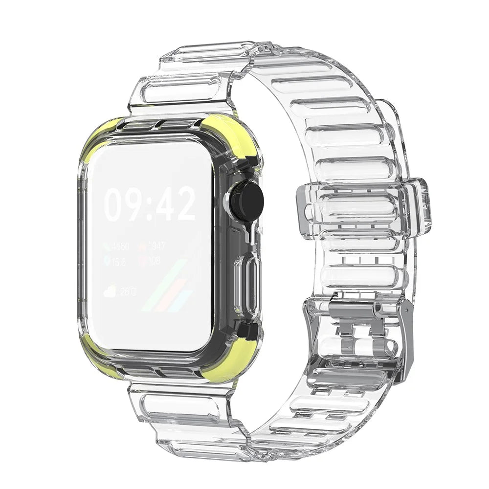 Soft TPU Smart Watch Replacement Strap for Apple Watch Series 9 8 7 41mm / 6 5 4 SE SE (2022) SE (2023) 40mm / 3 2 1 38mm - Yellow - 1