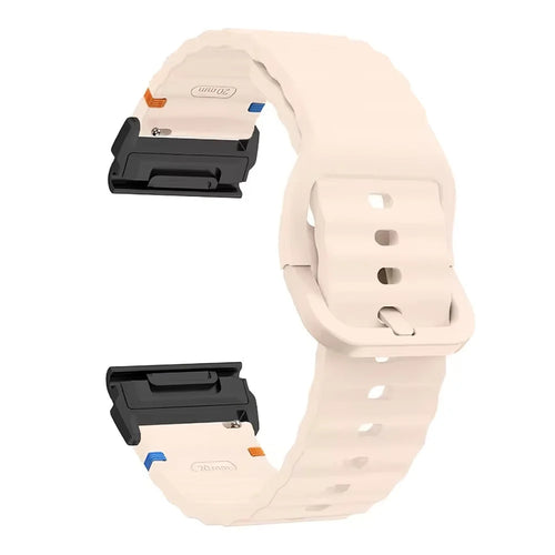 Watch Band for Garmin Fenix 8 51mm / Enduro 3 / Enduro 2 Quick Release Wavy Texture Silicone Strap with Black Connector - Pink - 1