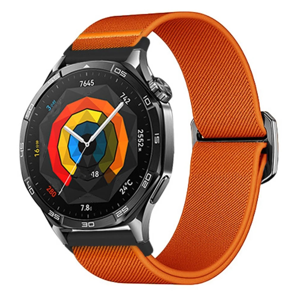 20mm Universal Replacement Watch Band Elastic Nylon Braided Strap - Orange - 2