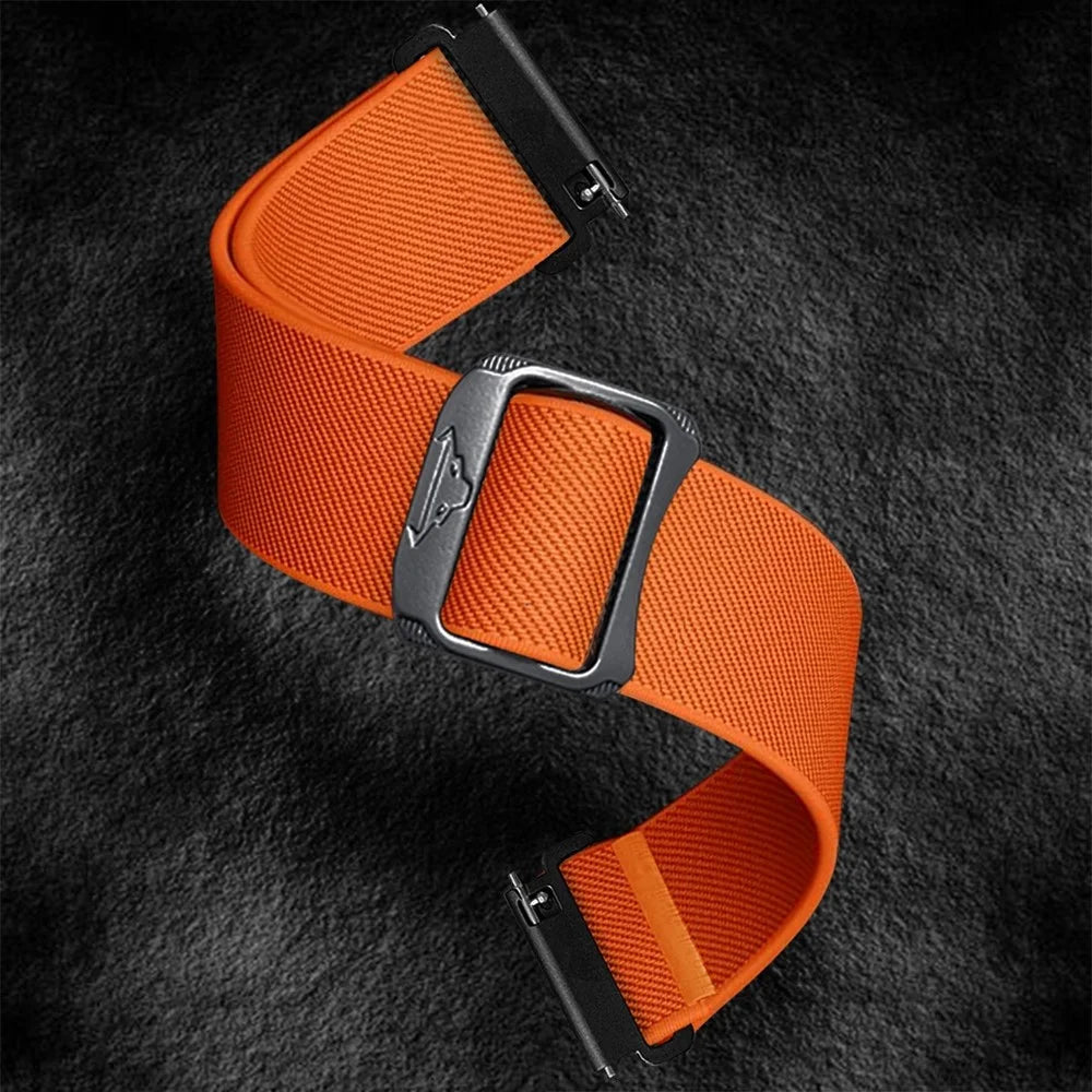 20mm Universal Replacement Watch Band Elastic Nylon Braided Strap - Orange - 3
