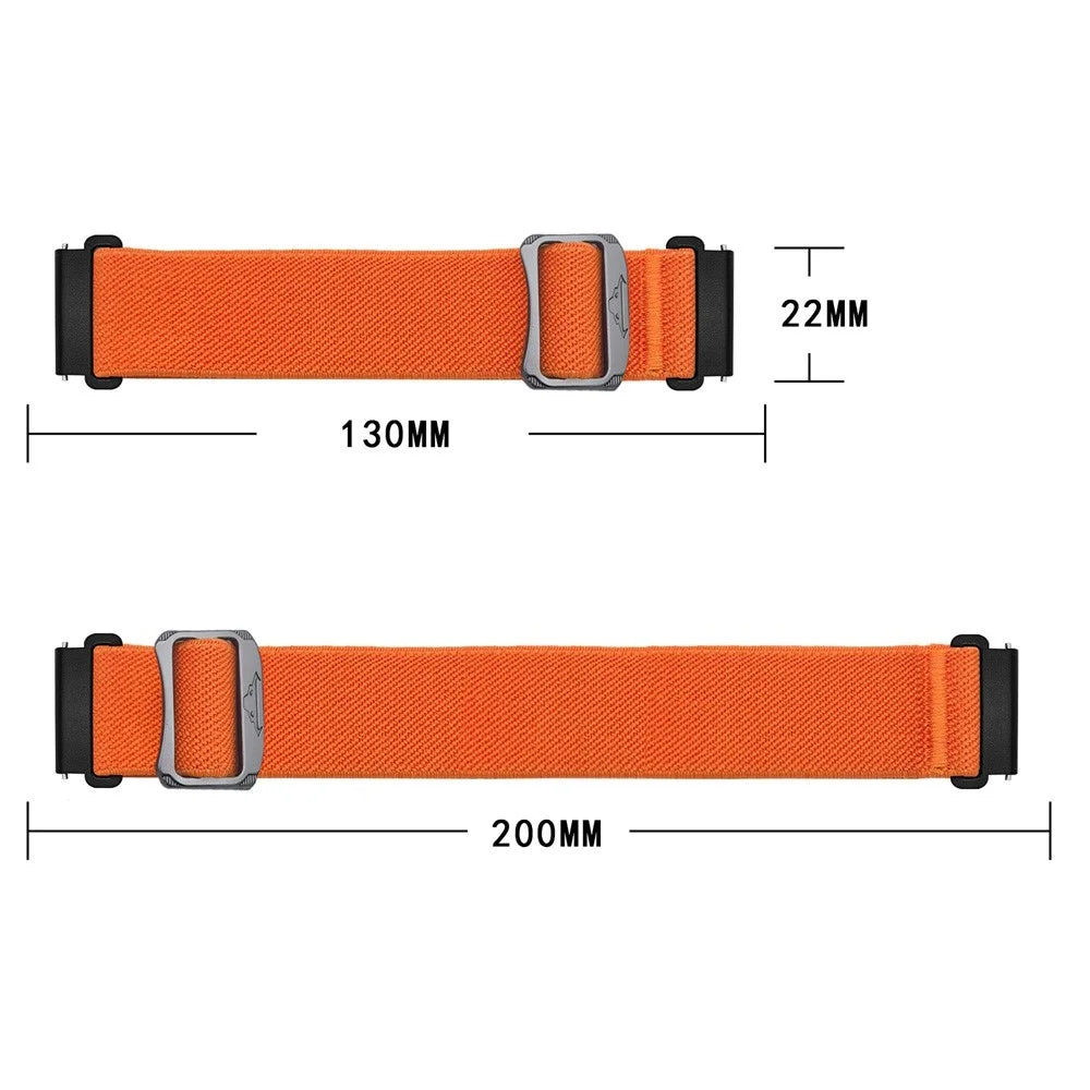 22mm Watch Band For Huawei Watch GT 5 Pro 46mm  /  GT 5 46mm  /  GT 4 46mm Elastic Nylon Braided Strap - Orange - 4