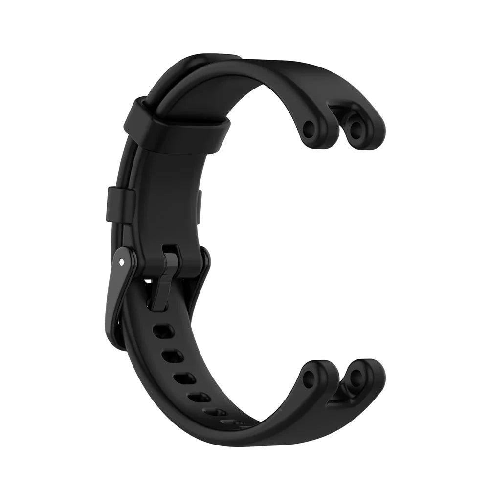 Solid Color Silicone Watch Band Replacement Watchstrap with Tools for Garmin Lily - Black - 3