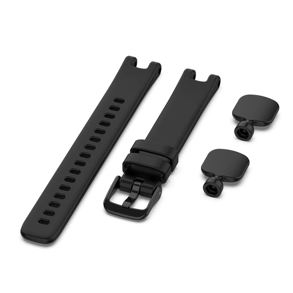 Solid Color Silicone Watch Band Replacement Watchstrap with Tools for Garmin Lily - Black - 5