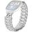 For Fitbit Versa 4 / Sense 2 Watch Strap Rhinestones Decor 3-Bead Silver Stainless Steel Band - 1