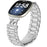 For Fitbit Versa 4 / Sense 2 Watch Strap Rhinestones Decor 3-Bead Silver Stainless Steel Band - 2