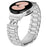 For Samsung Galaxy Watch7 44mm / 40mm Watch Strap Silver Stainless Steel 3 Beads Band - 2